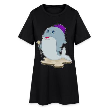 Bâton de marche Dolphin Pensioner - Robe T-shirt Femme - noir - Devant