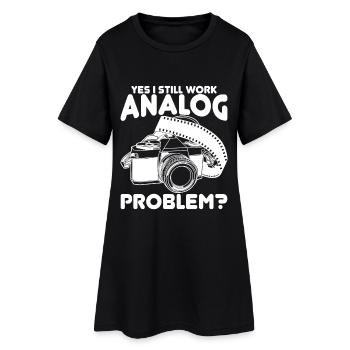 Blague sur la photographie - Robe T-shirt Femme - noir - Devant