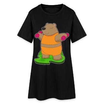 Bear Bodybuilder Dumbbells Bodybuilding - Robe T-shirt Femme - noir - Devant