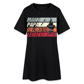 Grillmeister Papa - Frauen T-Shirt-Kleid - Schwarz - Vorne