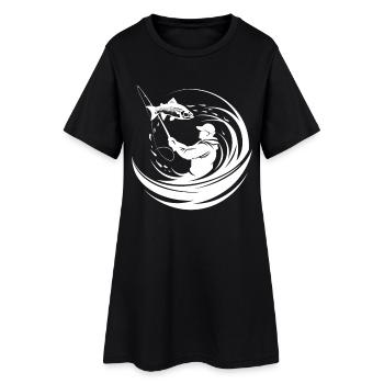 Angling - Women’s T-Shirt Dress - black - Front