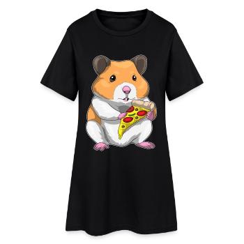 Hamster Pizza - Women’s T-Shirt Dress - black - Front