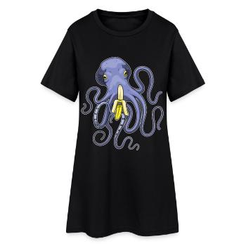 Octopus Banana - Women’s T-Shirt Dress - black - Front