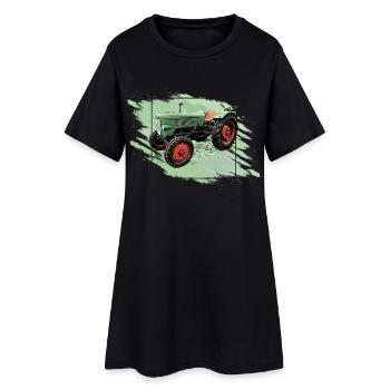 Traktor Favorit 1 - Frauen T-Shirt-Kleid - Schwarz - Vorne