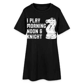 Je joue à Morning Noon & Knight - Robe T-shirt Femme - noir - Devant