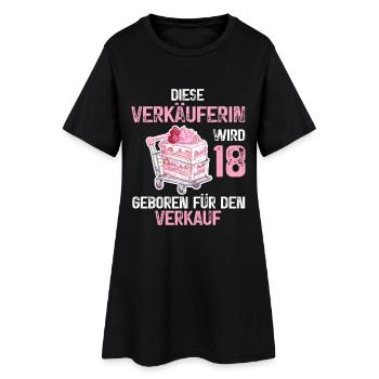 Verkäuferin 18 Geburtstag Verkauf 18 Jahre Spruch - Frauen T-Shirt-Kleid - Schwarz - Vorne