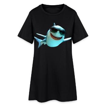 Requin Requin Requin Tigre Requin Requin Gris Grand Requin Blanc - Robe T-shirt Femme - noir - Devant