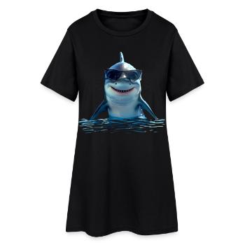 Requin Requin Requin Tigre Requin Requin Gris Grand Requin Blanc - Robe T-shirt Femme - noir - Devant