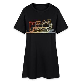 Croquis de chemin de fer Vintage - Robe T-shirt Femme - noir - Devant