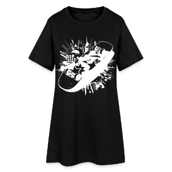 Blobs de peinture de skateboard - Robe T-shirt Femme - noir - Devant