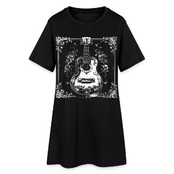Ukulélé Dessin animé - Robe T-shirt Femme - noir - Devant