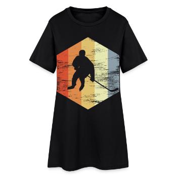 Joueurs de hockey sur glace vintage - Robe T-shirt Femme - noir - Devant