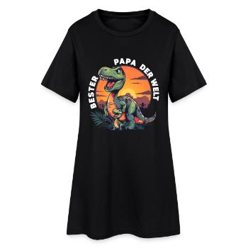 Papa Dinosaurier Bester Papa der Welt Spruch - Frauen T-Shirt-Kleid - Schwarz - Vorne