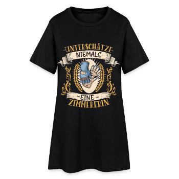 Zimmererin Geschenk Holz Lustig Handwerk - Frauen T-Shirt-Kleid - Schwarz - Vorne