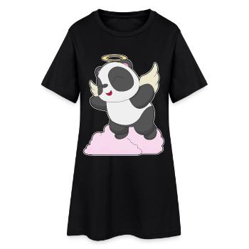 Ailes d’ange de panda - Robe T-shirt Femme - noir - Devant