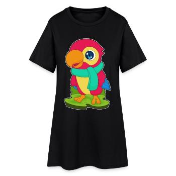 Écharpe d’hiver Parrot - Robe T-shirt Femme - noir - Devant