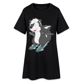 Skunk Skier Ski - Robe T-shirt Femme - noir - Devant