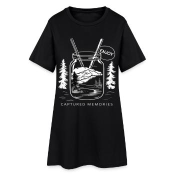 Minimalist outdoor memories in a mason jar - Women’s T-Shirt Dress - black - Front