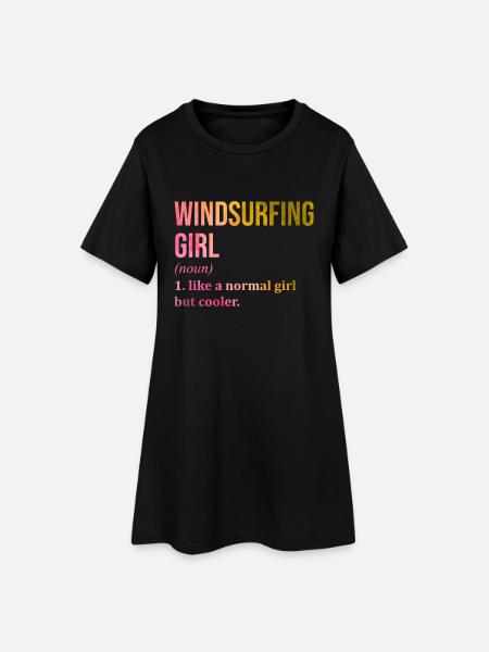 Windsurfen Windsurfen Windsurfen - Frauen T-Shirt-Kleid - Schwarz