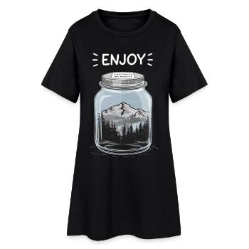 Profitez d’un paysage naturel extérieur dans un verre - Robe T-shirt Femme - noir - Devant