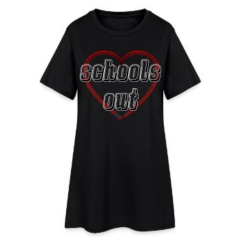 Bleistift Herz schools out - Schule aus - Frauen T-Shirt-Kleid - Schwarz - Vorne