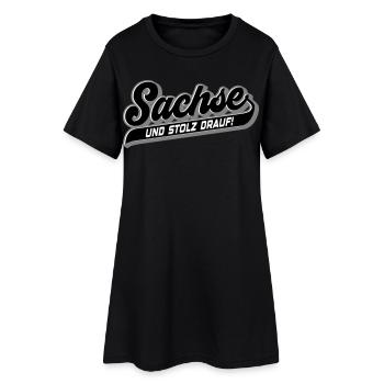 Sachse und Stolz drauf | Farben änderbar - Frauen T-Shirt-Kleid - Schwarz - Vorne
