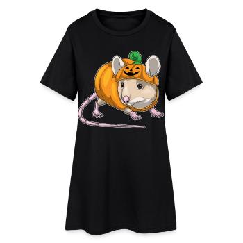 Mouse Halloween Pumpkin - Women’s T-Shirt Dress - black - Front