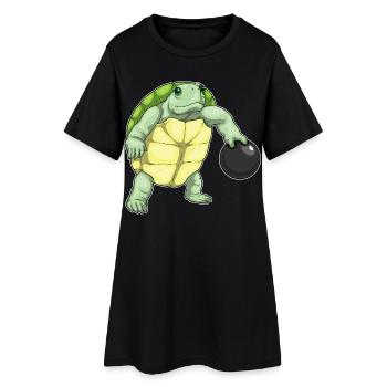 Tortue Bowling Boule de bowling - Robe T-shirt Femme - noir - Devant