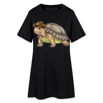Chapeau de shérif Tortue - Robe T-shirt Femme - noir - Devant