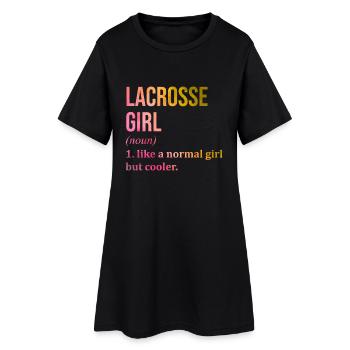 Lacrosse Lacrosse Lacrosse - Frauen T-Shirt-Kleid - Schwarz - Vorne
