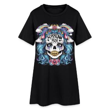 Squelette coloré avec un dicton sarcastique - Robe T-shirt Femme - noir - Devant