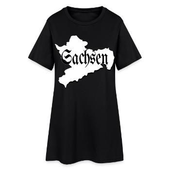 Saxe noir et blanc - Robe T-shirt Femme - noir - Devant