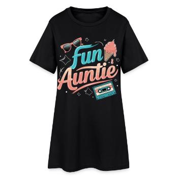 Fun Auntie Vibes für coole Tanten - Frauen T-Shirt-Kleid - Schwarz - Vorne