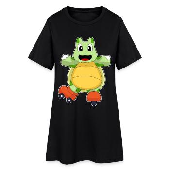 Turtle Inline skating Inline skates - Women’s T-Shirt Dress - black - Front