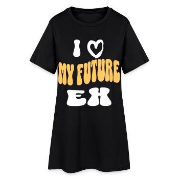 J’aime mon futur ex Retro Groovy Positive Vibes - Robe T-shirt Femme - noir - Devant