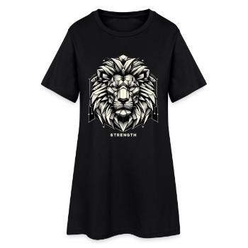 Lion Tête de Lion Géométrie Géométrique Force - Robe T-shirt Femme - noir - Devant