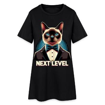 Siam Katze Siamkatze Next Level Anzug Geschenk - Frauen T-Shirt-Kleid - Schwarz - Vorne