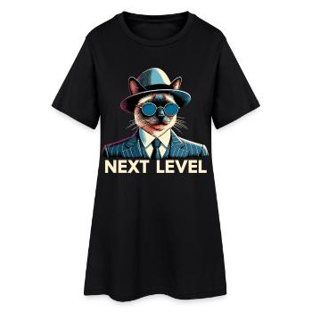 Chat siamois Chat siamois Cadeau de costume de niveau supérieur - Robe T-shirt Femme - noir - Devant