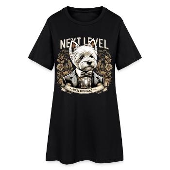 West Highland White Terrier Next Level Geschenk - Frauen T-Shirt-Kleid - Schwarz - Vorne