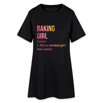 Bäcker - Frauen T-Shirt-Kleid - Schwarz - Vorne