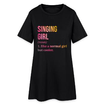 chanteur - Robe T-shirt Femme - noir - Devant