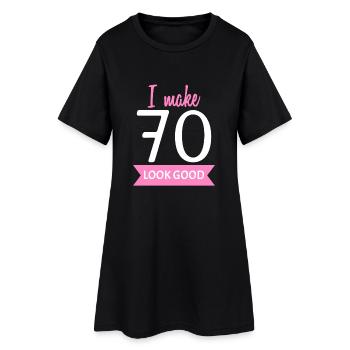 70 ans de grand-mère - Robe T-shirt Femme - noir - Devant