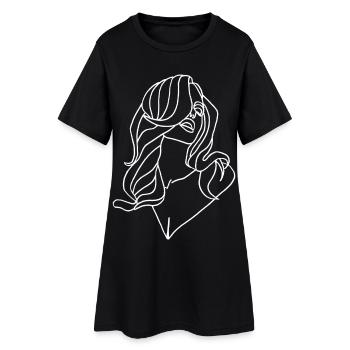 Portrait of a woman in white - Women’s T-Shirt Dress - black - Front