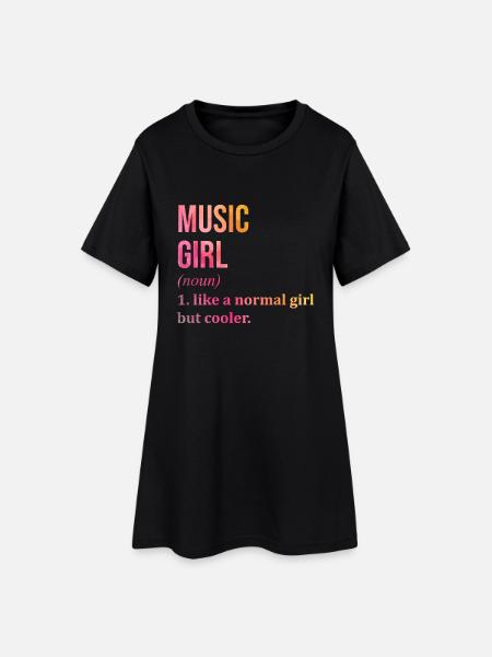 Musik Musik Musik - Frauen T-Shirt-Kleid - Schwarz