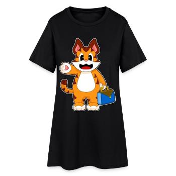 Tiger Handtasche - Frauen T-Shirt-Kleid - Schwarz - Vorne