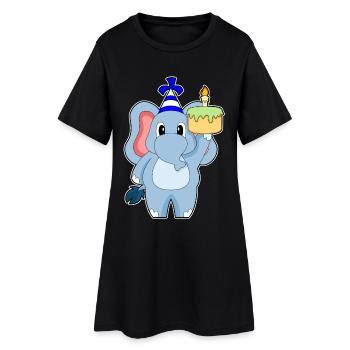 Elephant Birthday Cake - Women’s T-Shirt Dress - black - Front