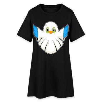 Oiseau Halloween Fantôme - Robe T-shirt Femme - noir - Devant