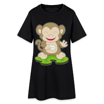 Lettre de singe - Robe T-shirt Femme - noir - Devant