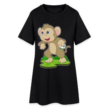 Affe Handballspieler Handball - Frauen T-Shirt-Kleid - Schwarz - Vorne