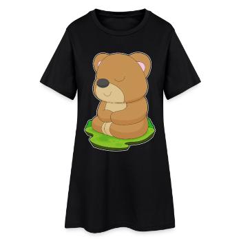 Méditation de remise en forme Bear Yoga - Robe T-shirt Femme - noir - Devant